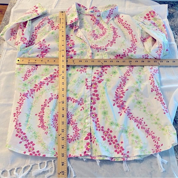 NWOT Izod blouse pastel floral Bright pink & green SZ 1X - Picture 10 of 15